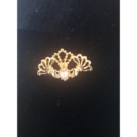 Avon Jewelry - Avon Charming Claddagh Brooch with Pearl Heart Center